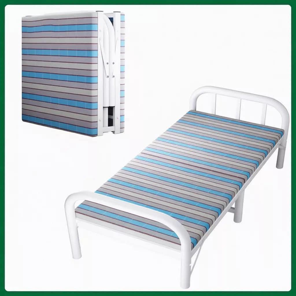 Folding Bed Metal Frame (Category: Bed Frames & Mattresses) located in Manila. Submitted by yzcartph (Listing ID 1424348341, Image 2). Description: - Features a durable white metal frame. - Ideal for guests or maximizing space in small rooms. - Dimensions: 180cm (length) x 75cm (width) x 40cm (height). - Folds easily for convenient storage..