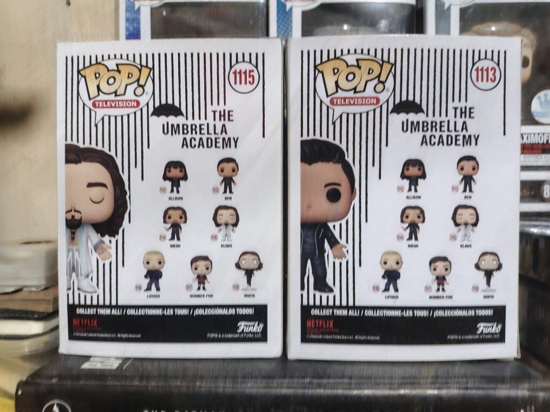Funko Pop The Umbrella Academy Klaus & Ben (Category: Figurines & Statues) located in Bulacan. Submitted by deklaterPH (Listing ID 1424520743, Image 3). Description: - Funko Pop! vinyl figures of Klaus and Ben from The Umbrella Academy. - Klaus figure number: 1115 - Ben figure number: 1113 - Figures are from the Television series. - Both figures are in their original packaging..