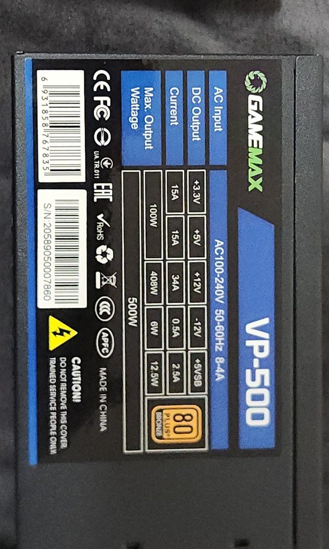GameMax VP-500 500W Power Supply444135578325504004