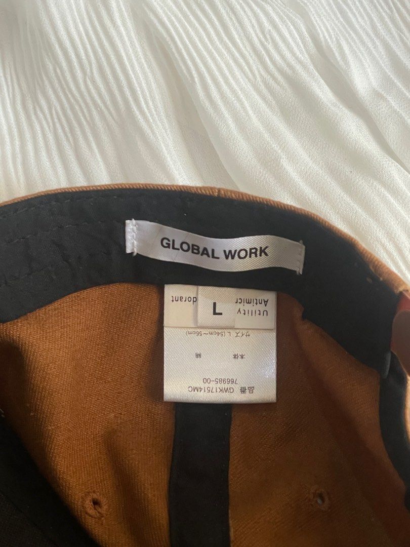 Global Work heritage brown-mustard color cap (Category: Caps & Hats) located in Binmaley. Submitted by jayeswtslf (Listing ID 1424434554, Image 3). Description: - declutterring - bought in jpn - good structure - white mark is removable ⭐️ .