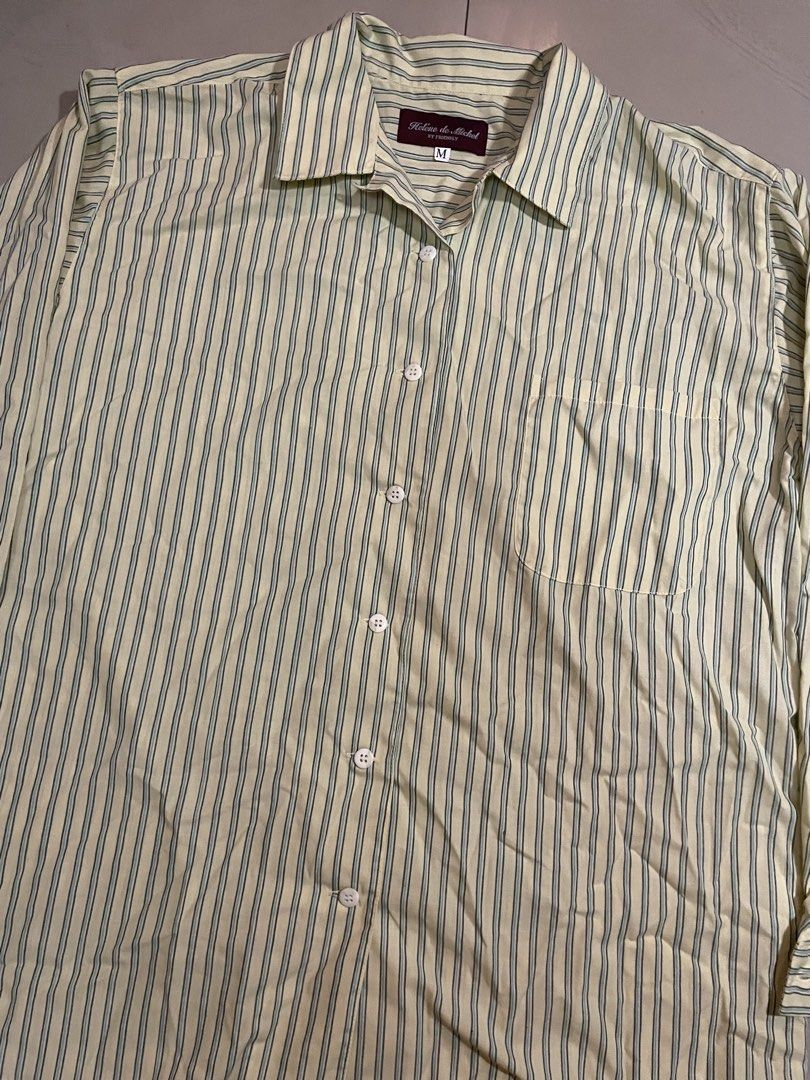 Helene de Michel Striped Shirt - Size M (Category: Shirts) located in Malaybalay. Submitted by morphment (Listing ID 1424449227, Image 2). Description: 25Lx20w 21 sleeves Add sf 120 Mindanao Jnt Gcash.