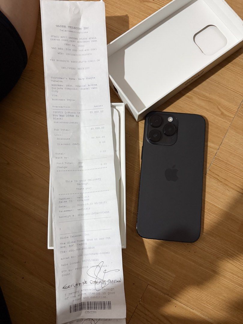 Iphone 14 Pro Max 256gb (Category: iPhone 14 Series) located in Cebu City. Submitted by sultrychicmary (Listing ID 1424475746, Image 3). Description: Selling my Iphone 14 pro max 256gb with box no charger no dents naa lang scratches due to dirt sa case lady owned IOS version 26.3 never opened no issues battery health 79% paspas panis imung asawa/uyab with receipt 📍pick up location guadalupe/Tisa Labangon 📌1st to pay gets the item 📌Ships nation
