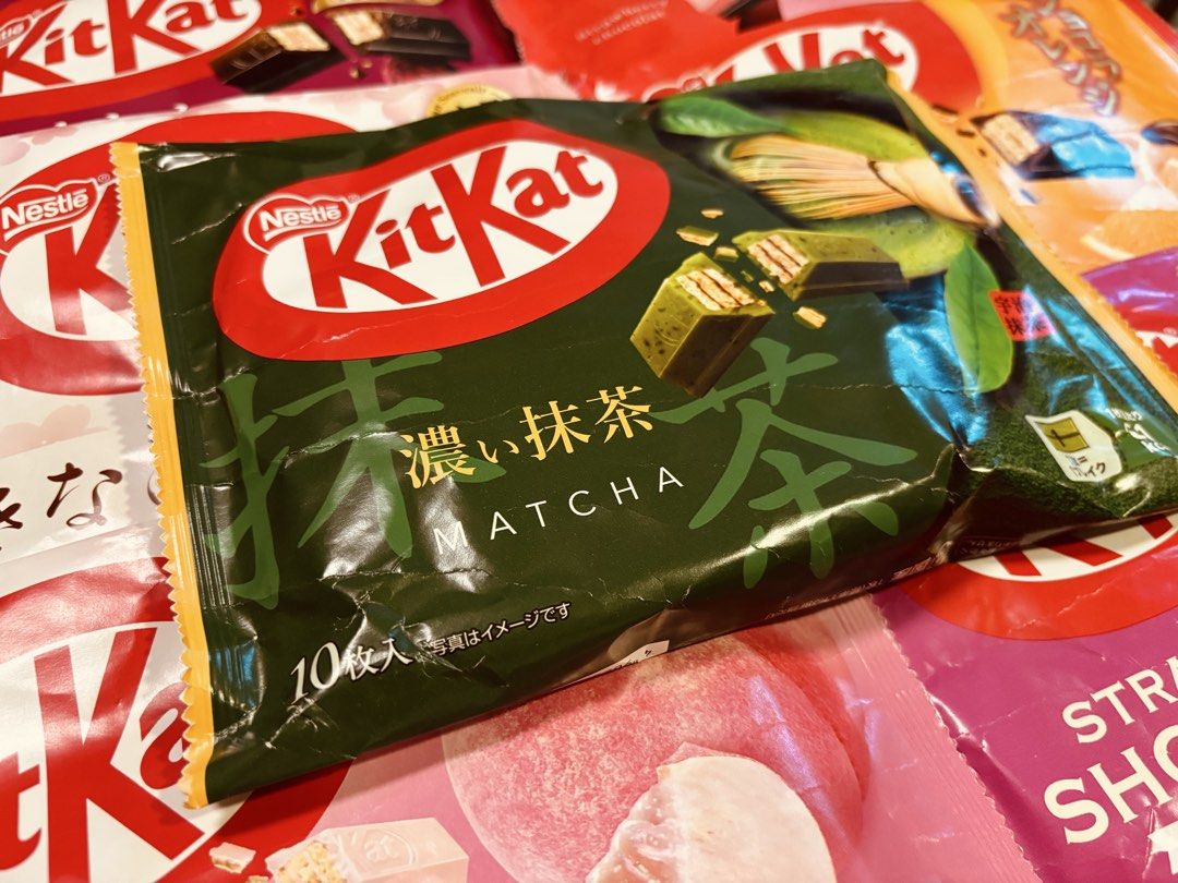 Kit Kat Assorted Flavors (Category: Other Food & Drinks) located in Tagaytay City. Submitted by kite_estrella (Listing ID 1424345500, Image 3). Description: Assorted Kit Kat flavors available! Flavors include Matcha, Peach, Strawberry Shortcake, Sakura & Roasted Soybean Powder, Chocolat Orange, Strawberry Chocolat, Raspberry & Nuts, and Purple Sweet Potato. Each pack contains a different number of pieces. Perfect for sharing or enjoying on your o