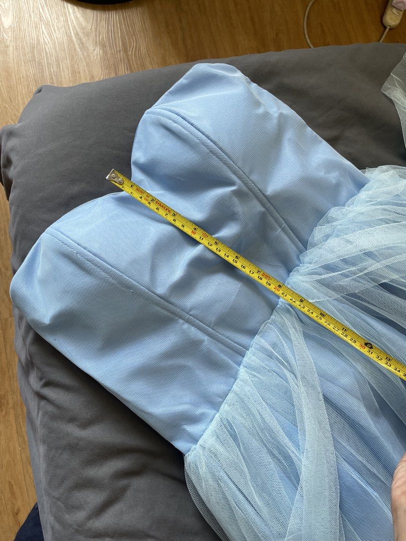 Light Blue Tulle Infinite Dress (Category: Dresses) located in Quezon City. Submitted by litol_bee (Listing ID 1423384024, Image 3). Description: RFS: Wrong size! Fits Large to XL. Can do a lot of design! Search tiktok for reference! Bought for 1000 pesos.