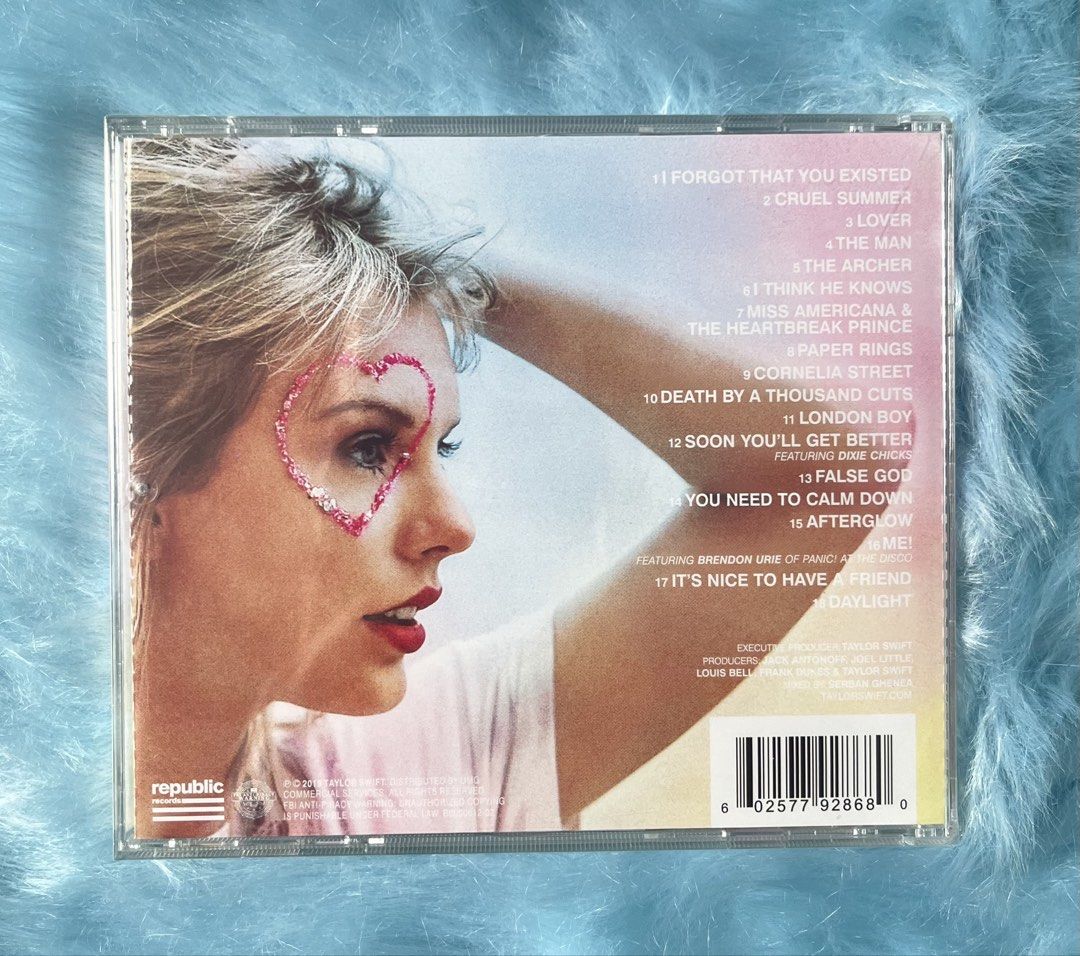 Lover - Taylor Swift CD (Category: CDs & DVDs) located in Dasmarinas. Submitted by ohsnaprecords (Listing ID 1367848172, Image 2). Description: Mode of Payment: Gcash Mode of Delivery: JNT/GGX Shoulder po ng buyer ang shipping fee. Interested? Dm me.