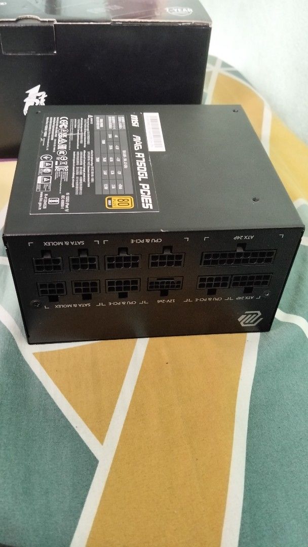 MSI MAG A750GL PCIE5 Power Supply (Category: Computer Parts) located in Tagbilaran City. Submitted by aceauza (Listing ID 1424486498, Image 3). Description: For sale PSU 750watts 80% gold rated full modular only issue is missing cable selling it cheap.