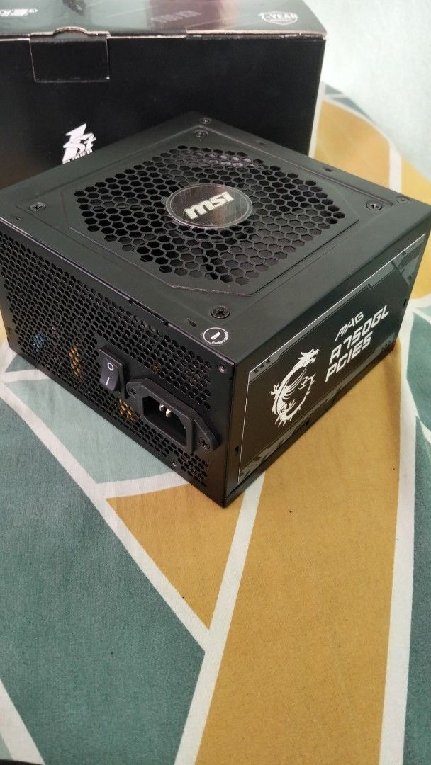 MSI MAG A750GL PCIE5 Power Supply (Category: Computer Parts) located in Tagbilaran City. Submitted by aceauza (Listing ID 1424486498, Image 2). Description: For sale PSU 750watts 80% gold rated full modular only issue is missing cable selling it cheap.