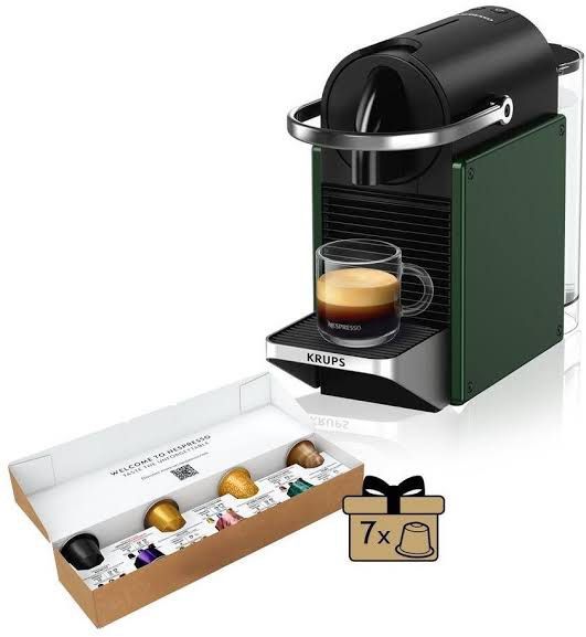 Nespresso Pixie C62 Automatic Coffee Machine (Dark Green) (Category: Coffee Machines & Makers) located in Manila. Submitted by 17amay (Listing ID 1424357748, Image 1). Description: - Nespresso Pixie coffee machine (Dark Green) - Includes a box of Nespresso capsules - Compatible with various capsule types - Compact and easy to use - Makes quick espresso - Comes with original packaging - bnew.