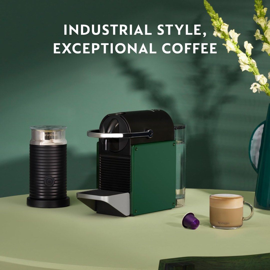 Nespresso Pixie C62 Automatic Coffee Machine (Dark Green) (Category: Coffee Machines & Makers) located in Manila. Submitted by 17amay (Listing ID 1424357748, Image 3). Description: - Nespresso Pixie coffee machine (Dark Green) - Includes a box of Nespresso capsules - Compatible with various capsule types - Compact and easy to use - Makes quick espresso - Comes with original packaging - bnew.
