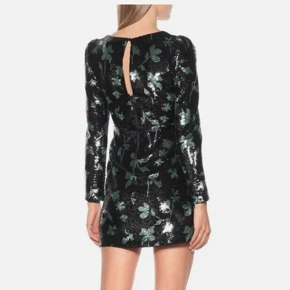 self portrait grey leaf sequin mini dress Self-Portrait l Grey Leaf Sequin Mini Dress (inspired) Cut from light grey leaf sequin mesh this dress is designed with a v-neckline, elastic grosgrain waistband and falls to a tiered mini skirt