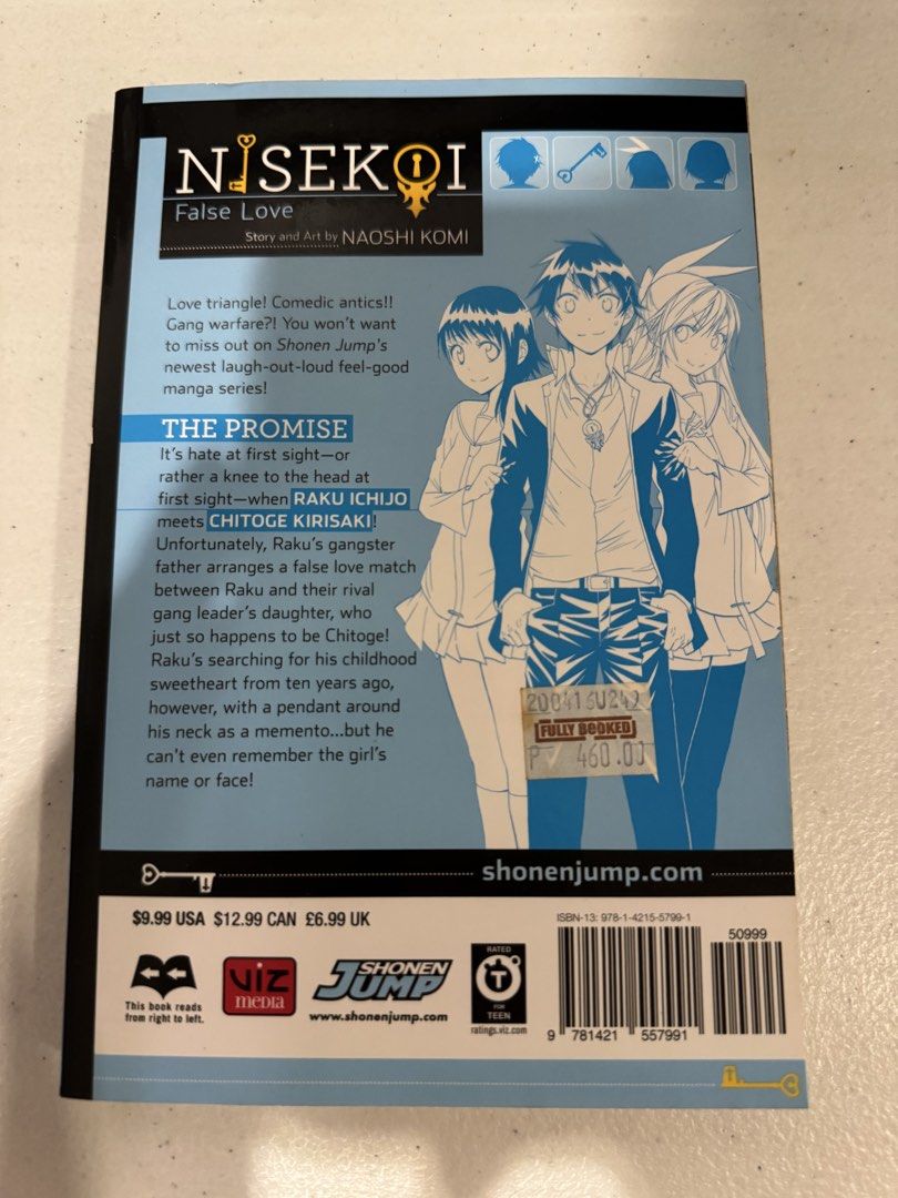 Nisekoi: False Love Vol. 1 Manga (Category: Comics & Manga) located in Quezon City. Submitted by linwei_0123 (Listing ID 1424510358, Image 3). Description: -Bought from fullybooked for 460.