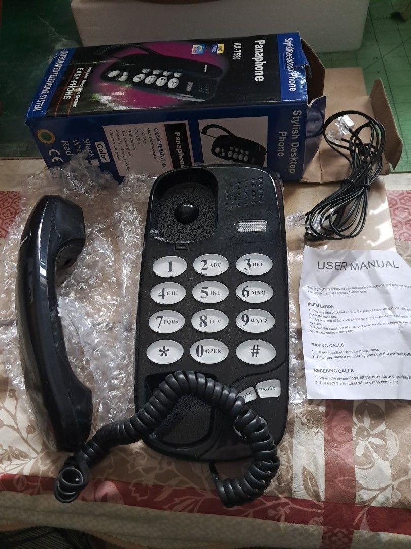 Panaphone KX-T580 Stylish Desktop Phone - Black445434136941056001