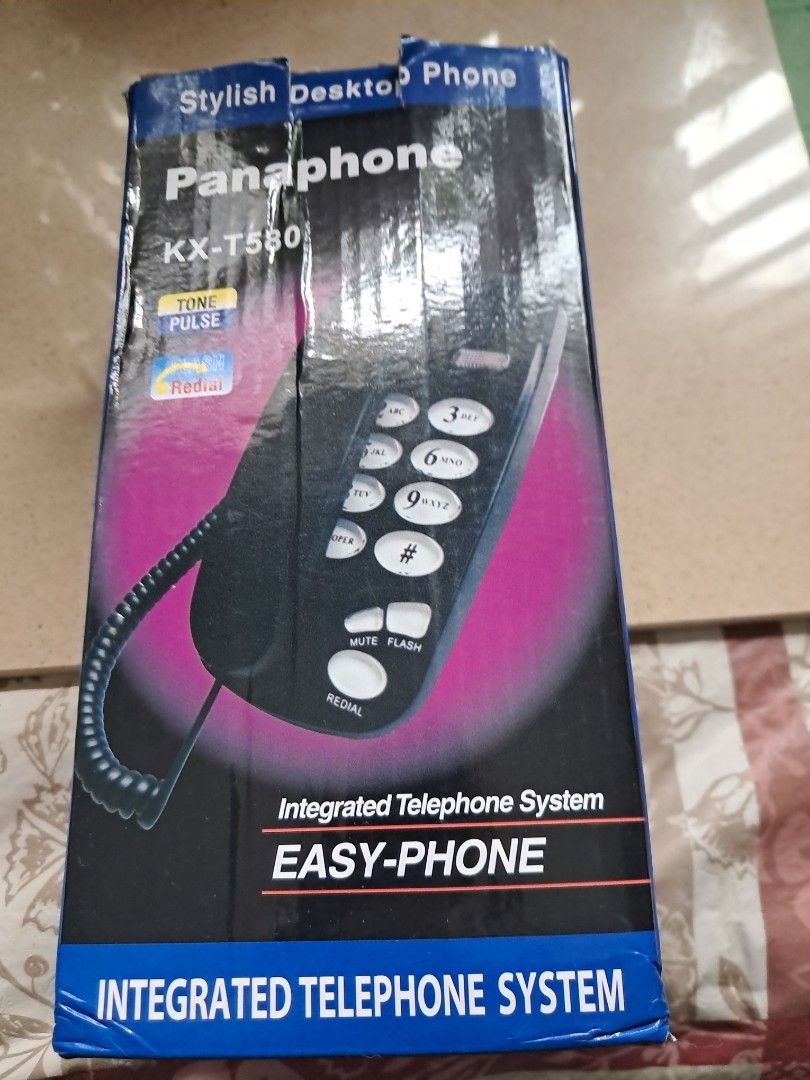 Panaphone KX-T580 Stylish Desktop Phone - Black445434136941056002