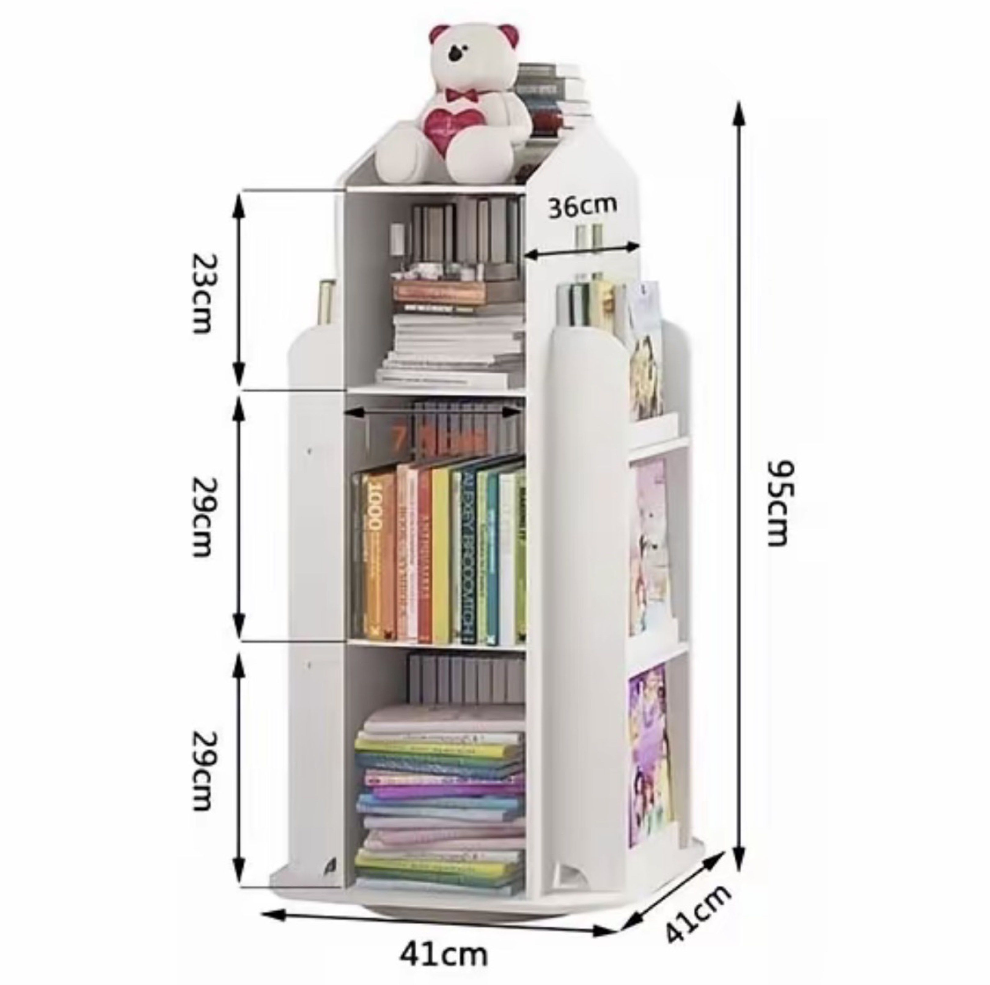 Rotating Bookshelf for kids Educrate (Category: Shelves, Cabinets & Racks) located in Quezon City. Submitted by racollo (Listing ID 1424344232, Image 1). Description: - Rotating bookshelf in white - Multiple shelves for storage - Compact design saves space - Easy access to your items - Ideal for books and other items - No flaws RfS : Moving to new home. Decluttering.