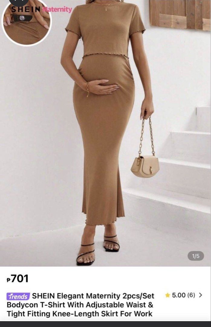 Shein maternity coords (Category: Maternity wear) located in Mandaluyong City. Submitted by dclutter.corner (Listing ID 1424485743, Image 1). Description: Preloved. In good condition. Rfs: di pala bagay sakin.