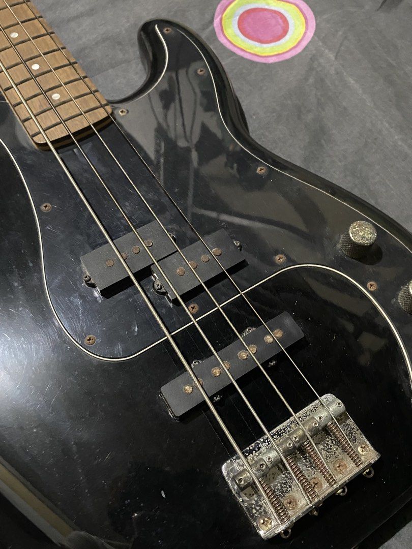 Squier Affinity Series PJ Bass Guitar (Category: Musical Instruments) located in Manila. Submitted by lucky_jayy (Listing ID 1424489718, Image 2). Description: Inclusions: - 15 watts fender rumble amp - amp cable -guitar bag Honest Issues: -rusting knobs and tuning pegs -very minor scratches -one visible scratch from the back (shown in photos) RFS: badly need funds for school Asking 15k, open to reasonable nego!! Initially bought for 29k Used onl