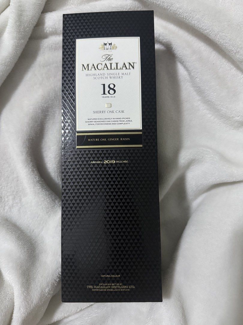 The Macallan 18 Years Old Sherry Oak Cask (Category: Beverages) located in Muntinlupa City. Submitted by lntclyrnbln (Listing ID 1424478311, Image 2). Description: .