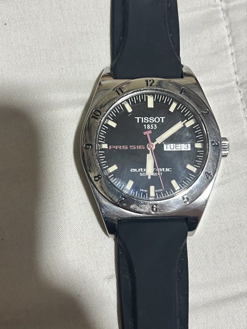 Tissot PRS 516 Automatic (Category: Luxury Watches) located in Pasig City. Submitted by timecheckmanila (Listing ID 1424438674, Image 2). Description: Up for sale is a classic Tissot PRS 516 Automatic, a timepiece that perfectly captures the spirit of 1960s motorsport. This model is highly regarded for its retro-sport aesthetic and reliable Swiss engineering. Product Details: Brand: Tissot Model: PRS 516 Automatic Reference Number: T91.1.413.51 [