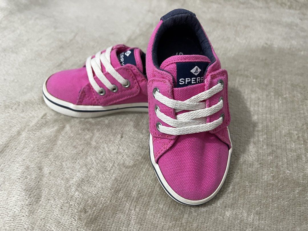 Sperry Toddler Pink Canvas Sneakers (Category: Babies & Kids Fashion) located in Cavite. Submitted by sjlav (Listing ID 1424348517, Image 2). Description: Toddler Sperry Pink Canvas Sneakers Sole Size 5.5inches see photos Size 5 without box very good condition.