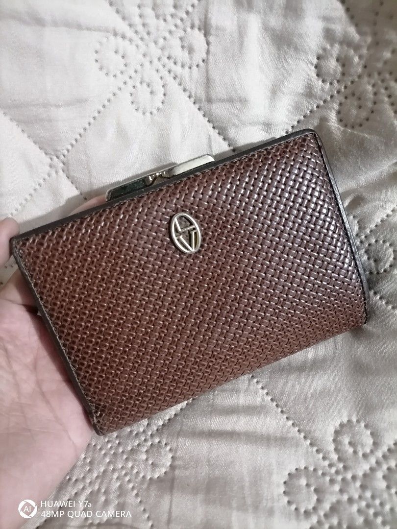 Valentino Lmore Brown Wallet (Category: Luxury Bags & Wallets) located in Naga. Submitted by mrwisethrifter (Listing ID 1424384858, Image 1). Description: - Valentino Morelli brown wallet - Woven exterior - Clasp closure - Multiple card slots - Bill and coin compartments - Valentino Morelli logo inside.