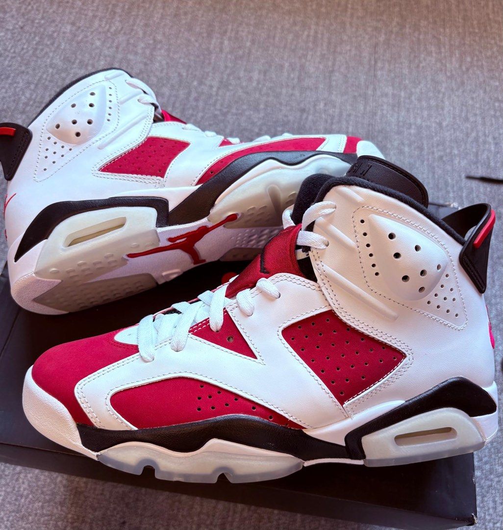 jordan 6s carmine on feet