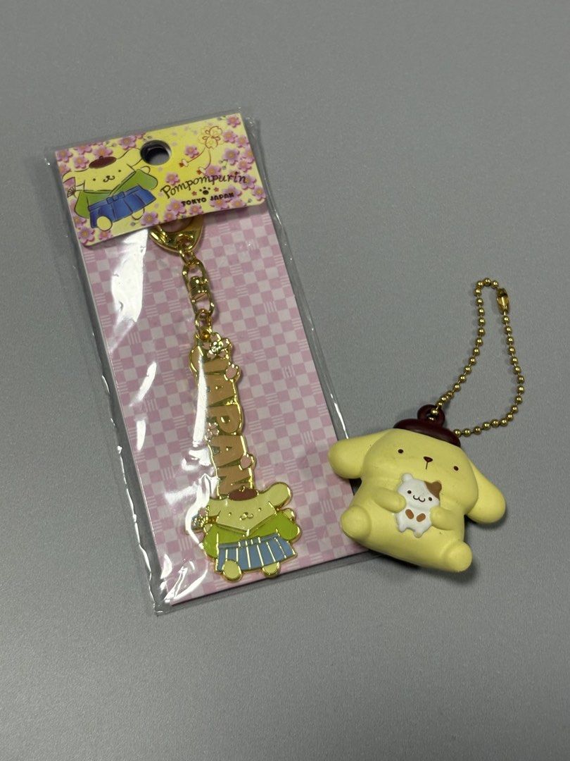 pompompurin keychains (Category: J-Wave Merchandise) located in Singapore. Submitted by iouno (Listing ID 1424508364, Image 1). Description: got both from japan! left: $5 right: $3 both: $7.