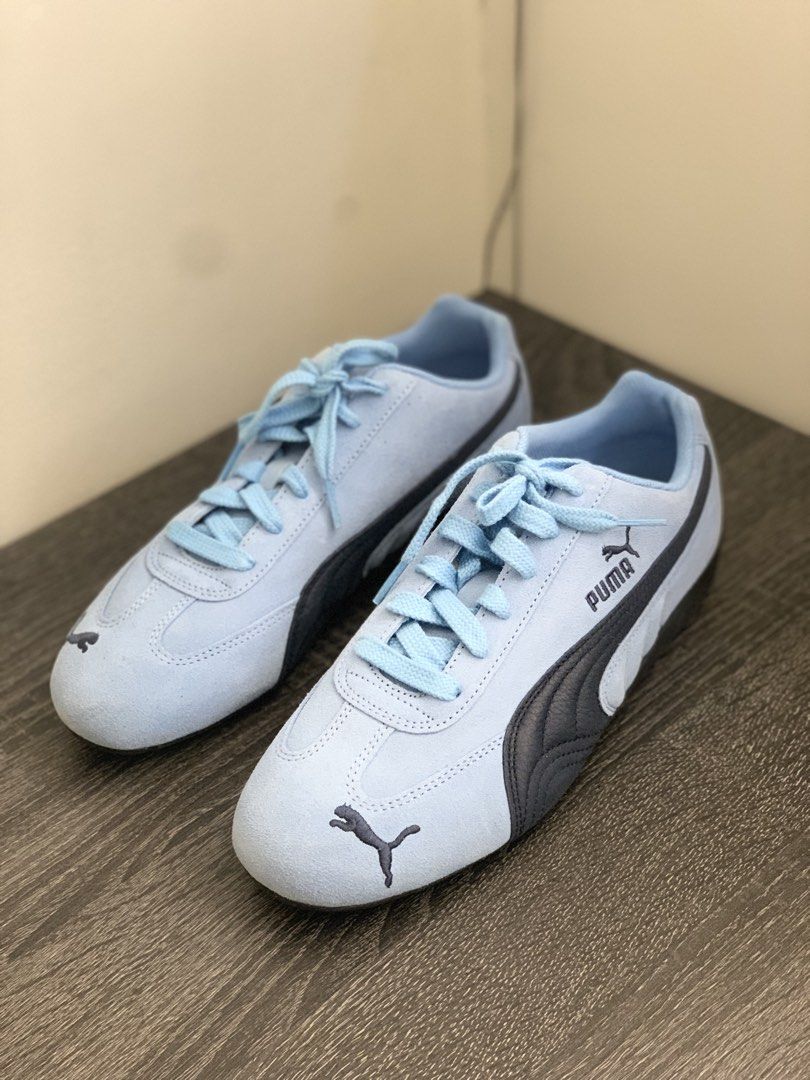 Authentic Puma Speedcat Sneakers - Baby Blue (Category: Sneakers) located in Mandaluyong City. Submitted by lgariba (Listing ID 1429313673, Image 2). Description: 1. Light blue suede Puma Speedcat OG with a sleek, low-profile motorsport design—clean, minimal, and stylish. 2. Classic Puma Speedcat in baby blue featuring soft suede, slim silhouette, and signature racing-inspired look. 3. Fresh light blue Puma Speedcat OG—lightweight, comfortable, a