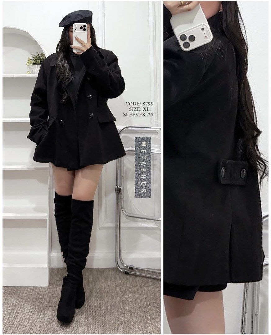 Black Blazer Coat XL Metaphor (Category: Coats, Jackets and Outerwear) located in Angeles City. Submitted by exate (Listing ID 1429178054, Image 1). Description: Could fit size Large.