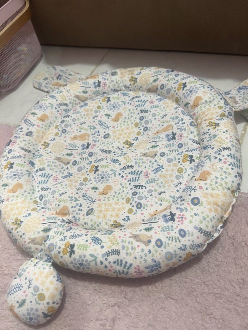 Bunny Garden Rabbit Nest Cotton Pad (Category: Homes & Other Pet Accessories) located in Pasig City. Submitted by morilove (Listing ID 1429200997, Image 2). Description: Adorable bunny garden cotton pad is perfect for small pets. It features a cute bunny and floral pattern. The pad is round with a raised edge for added comfort and security. The dimensions are approximately 20 inches in diameter. It is ideal for chinchillas, guinea pigs, hamsters,