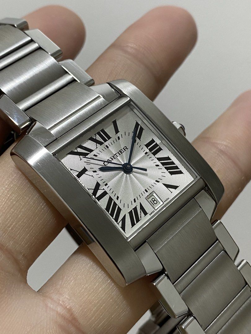 Cartier Tank Française Large (Ref. 2302) Automatic – Full Set (Box/Papers) (Category: Luxury Watches) located in Baliuag. Submitted by watchmechanic (Listing ID 1429271892, Image 1). Description: Authentic Cartier Tank Française 2302 (Large Model) Excellent condition, iconic design, and a solid investment. Unlike the quartz versions, this features the Automatic movement with the date window at 6 o'clock. Quick Specs: • Reference: 2302 / W51002Q3 