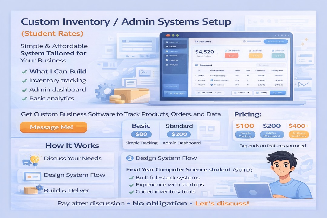 Custom Inventory / Admin System (Simple & Affordable Setup), Computers ...