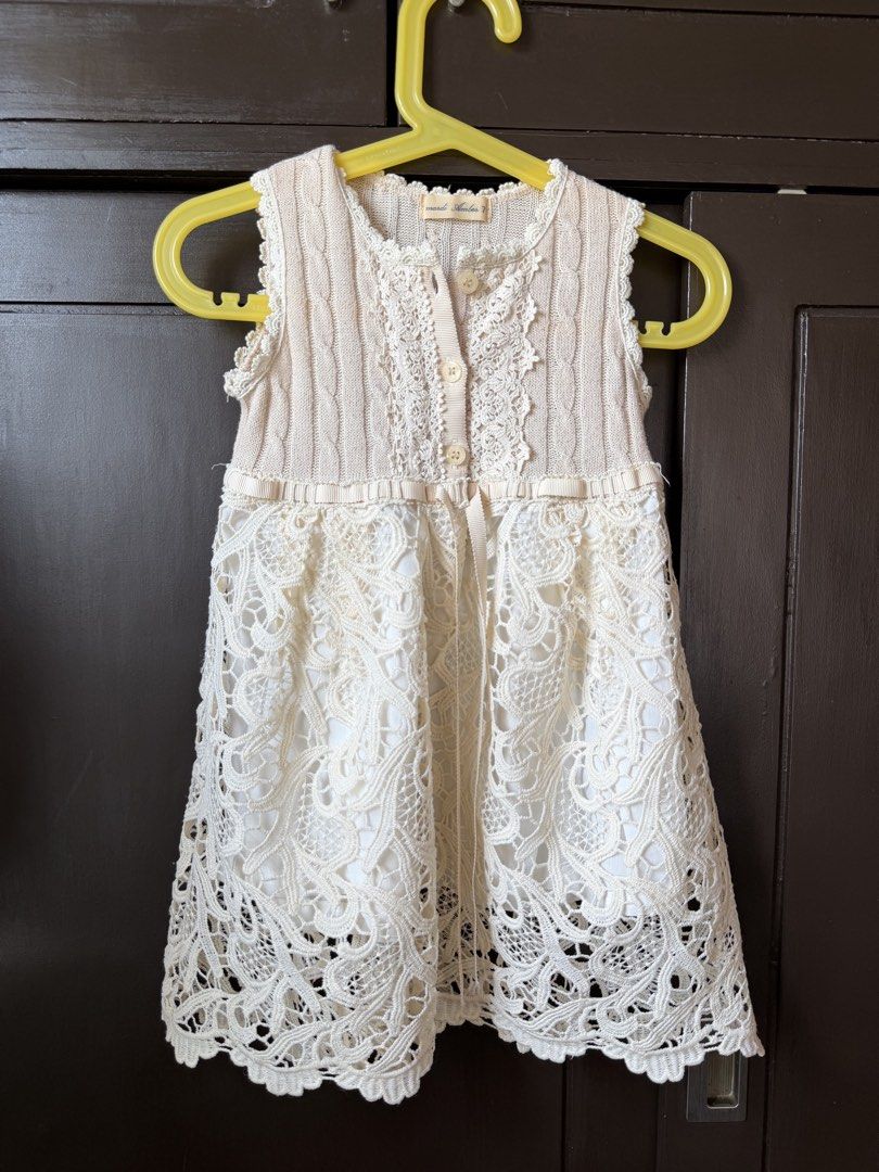 Dress - Lace and Knitted (Category: Babies & Kids Fashion) located in Cabuyao City. Submitted by declutterwithpretzelle (Listing ID 1429214924, Image 2). Description: Lace and Knitted dress 🍎 For faster transactions, kindly send your complete delivery address, including your full name and contact number, so I can calculate the shipping fee. 📌 Most items are preloved, unless stated otherwise as new. 📌 All item details posted are accurate and ho