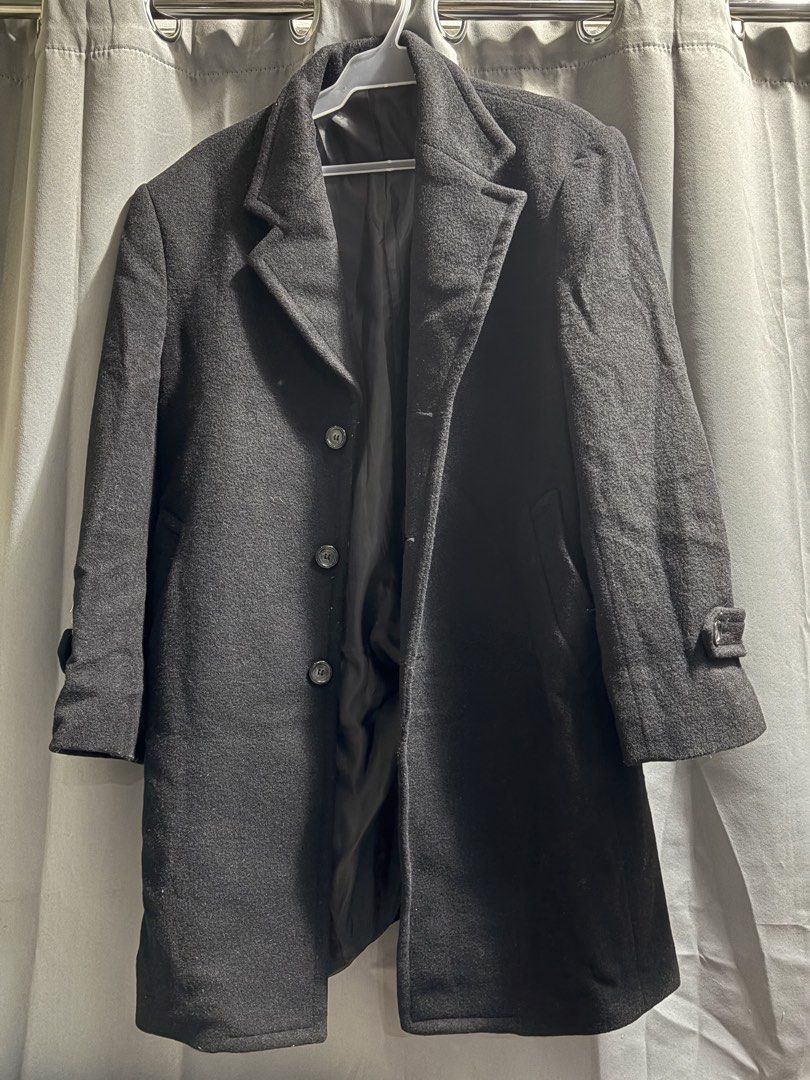 Fashion 1k Studio Black Coat Wool (Category: Coats, Jackets and Outerwear) located in Manila. Submitted by journeypreloved (Listing ID 1429173628, Image 1). Description: Negotiable!!! Black coat from Fashion 1k Studio. It has a classic design with a button closure and a lapel collar. The coat is made of 80% wool and 20% polyester. It has a size M. The coat has a sleek, dark appearance, suitable for various occasions. Super cute!!!.