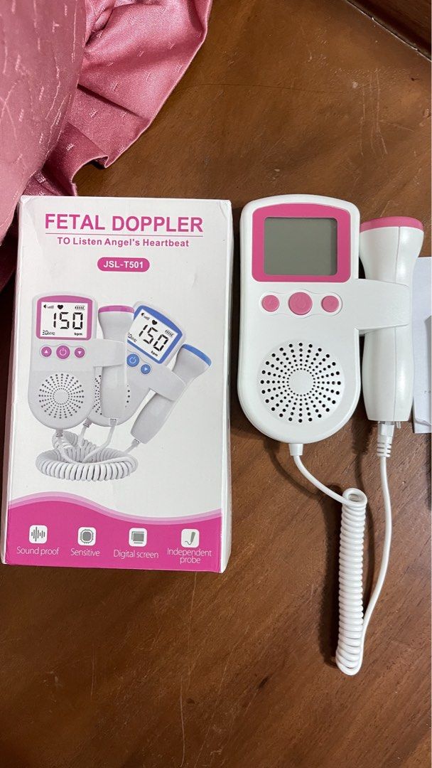 Fetal Doppler (Category: Maternity Care) located in Batangas. Submitted by prebyams (Listing ID 1429257742, Image 2). Description: Like new, used twice only. Very helpful during my preggy days. 50% remaining pa ang gel. All goods ang battery and all buttons are working. Ganto din ginagamit sa mya brgy health center..