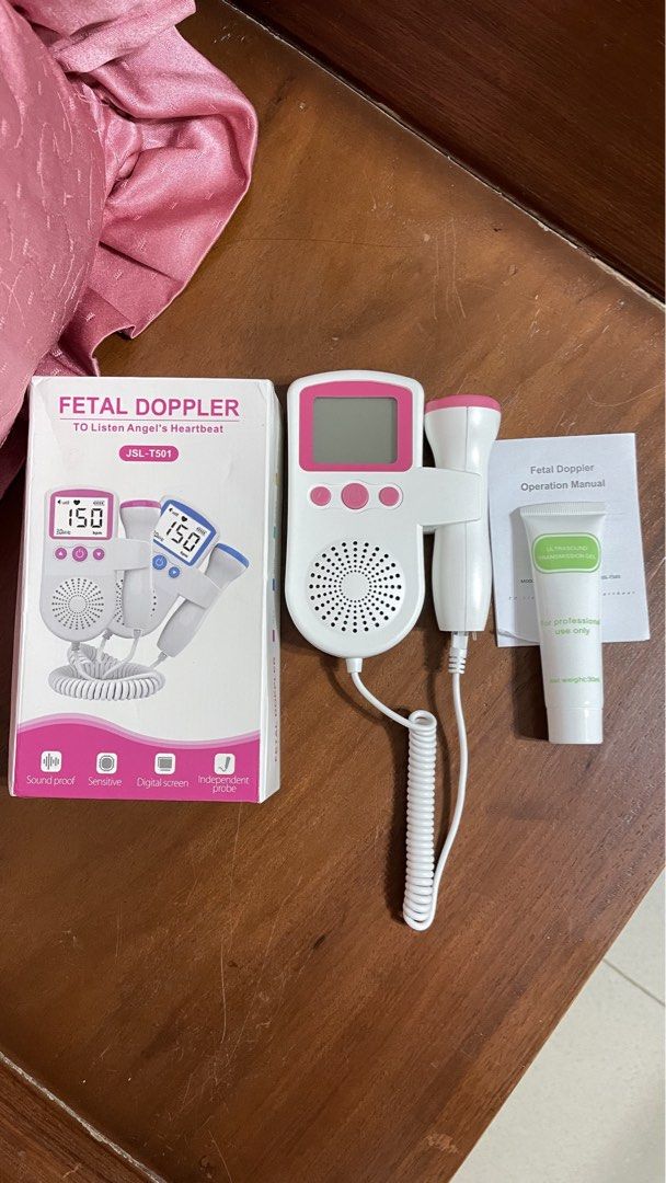 Fetal Doppler (Category: Maternity Care) located in Batangas. Submitted by prebyams (Listing ID 1429257742, Image 1). Description: Like new, used twice only. Very helpful during my preggy days. 50% remaining pa ang gel. All goods ang battery and all buttons are working. Ganto din ginagamit sa mya brgy health center..