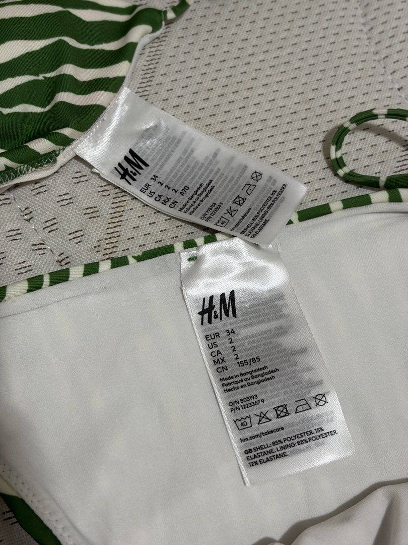 H&M Green Zebra Print Bikini (Category: Bikinis & Swimsuits) located in Manila. Submitted by hstff (Listing ID 1429302001, Image 2). Description: Used once only.