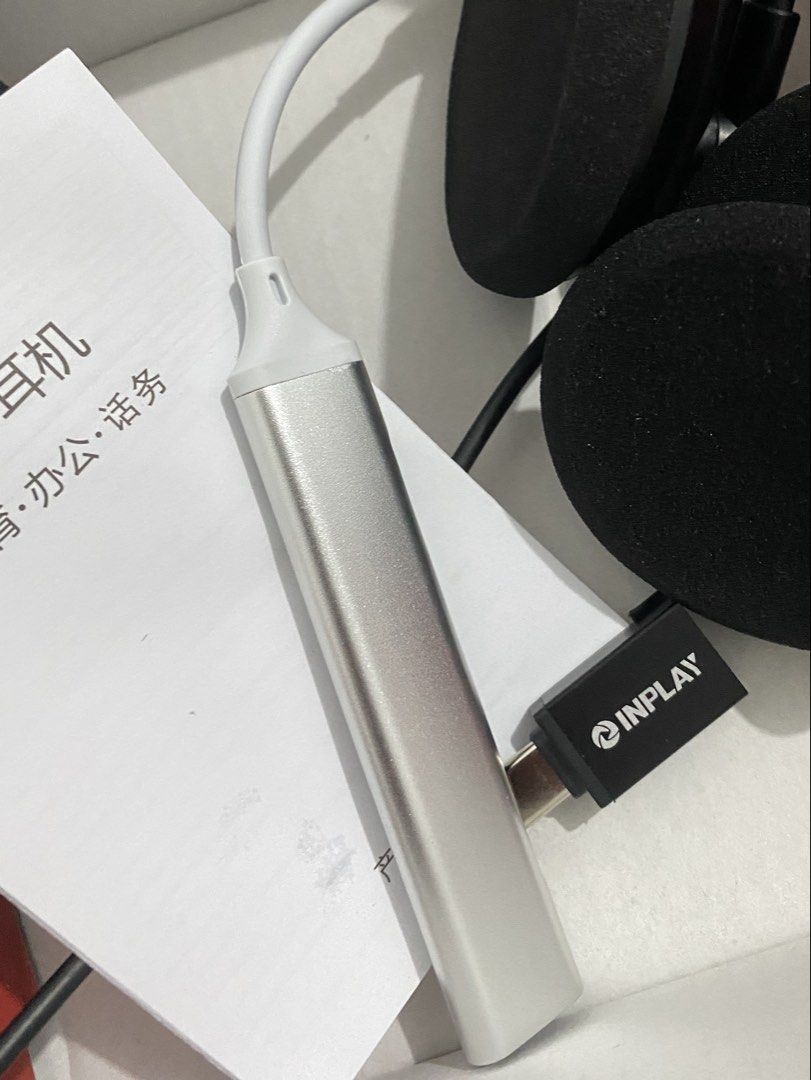 Inplay Hnr620 Headset (Category: Headphones & Headsets) located in Angeles City. Submitted by declutterbybells (Listing ID 1429324238, Image 3). Description: 🎧 inplay hnr620 headset ₱400 bought for ₱545 (orig ₱780) almost new — only tested on ipad, never used for work 🎁 with free: • inplay otg type-c • type-c hub (can connect up to 3 devices) rfs: no plans to use for online teaching 📩 dm if interested.