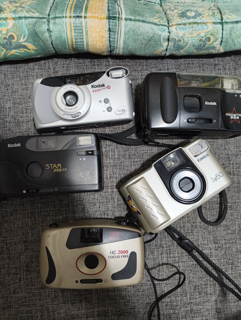 Kodak Film Cameras - Assorted Models (Category: Cameras) located in Manila. Submitted by marjdv29 (Listing ID 1429280405, Image 1). Description: for sale.. for those who like priority take all, old cameras. not sure if working kasi walang film. no time to check. of each 300 if take all 1300 loc pasig.