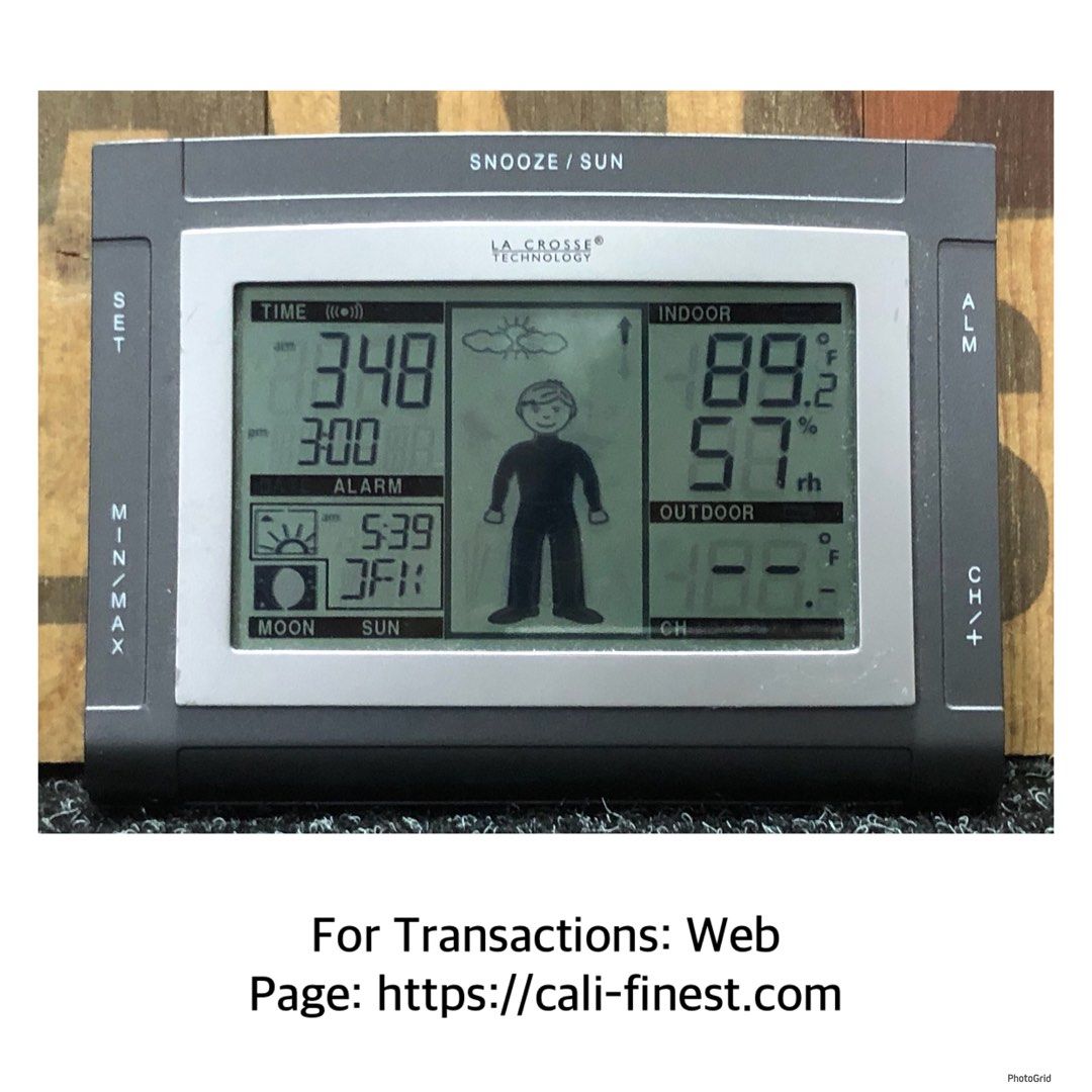 La Crosse Wireless Sun/Moon Station only (Category: Clocks) located in Pasig City. Submitted by califinestcollectibles (Listing ID 1429248494, Image 1). Description: La Crosse Wireless Sun/Moon Station only EL#640 Unit Only No Box No Battery Original/Authentic From USA Actual and Detailed Pictures are Posted Pick Up at One Oasis condominium ortigas extension pasig city Or Delivery via Lalamove,Jnt, LBC cod/cop JNT (payment first basis,gcash) THAN