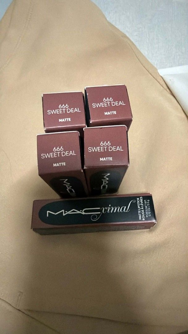MAC Matte Lipstick - Various Shades (Category: Makeup) located in Pugo. Submitted by abshopfinity (Listing ID 1429218452, Image 3). Description: Authentic MAC lipsticks available in various shades. Includes shades like 607 Lady Danger, 979 Impulsive, 646 Marrakesh, and 666 Sweet Deal. Also available is a Powder Kiss Liquid Lipcolour. All lipsticks are matte finish. Each lipstick is 0.12 oz / 3.5g..