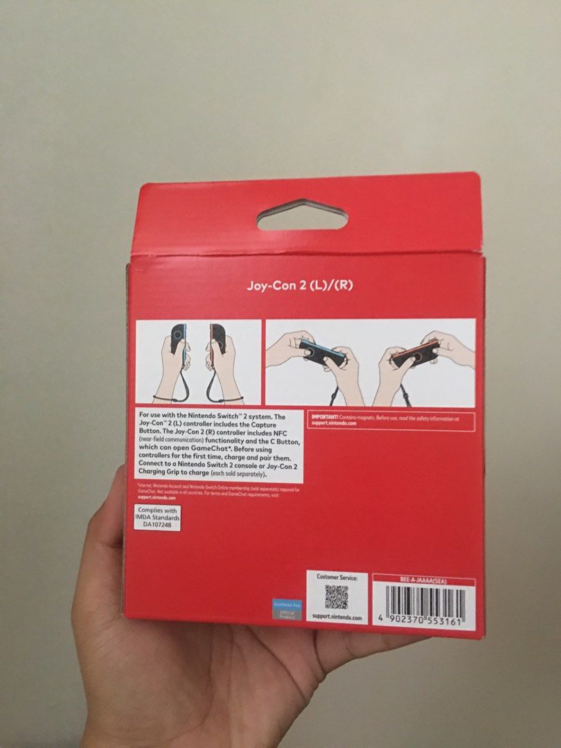 Nintendo Switch 2 Joy-Con (L)/(R) Light Blue/Light Red (Category: Controllers) located in Taguig. Submitted by ricaahn (Listing ID 1429220319, Image 3). Description: ₱4500 still nego Still bnew never used rfs used a different controller .