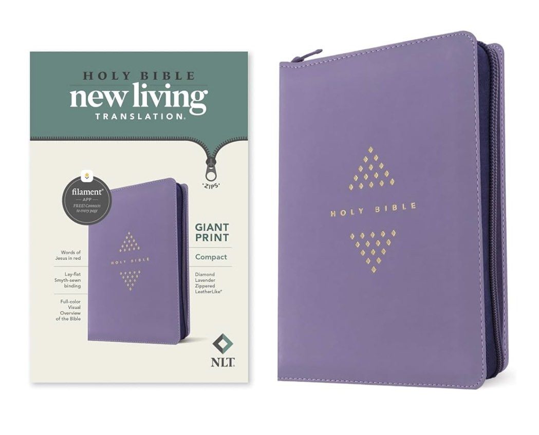NLT BIBLE COMPACT GIANT PRINT DIAMOND LAVENDER ZIPPER (Category: Religion Books) located in Manila. Submitted by christianbooksandbibles (Listing ID 1429188708, Image 1). Description: .