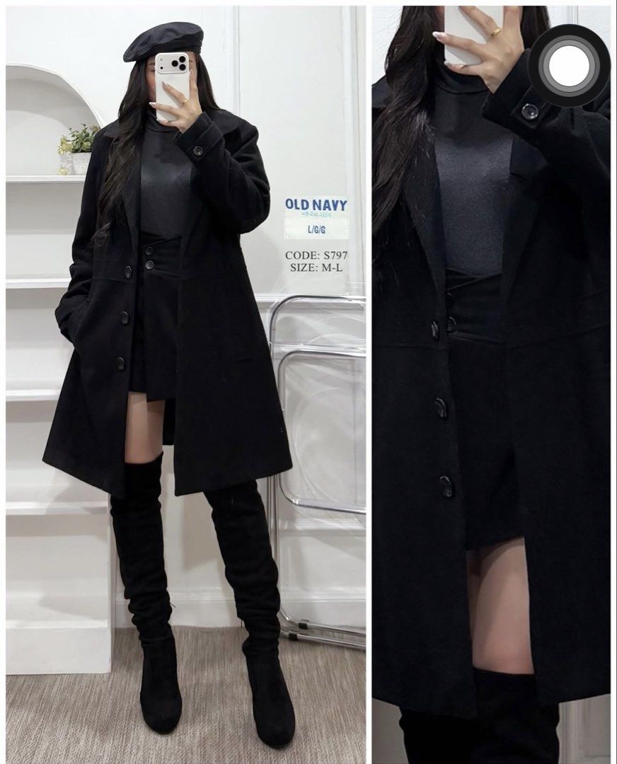 Old Navy Black Coat M-L (Category: Coats, Jackets and Outerwear) located in Angeles City. Submitted by exate (Listing ID 1429177889, Image 1). Description: Could fit Size Medium but best fit for Large .