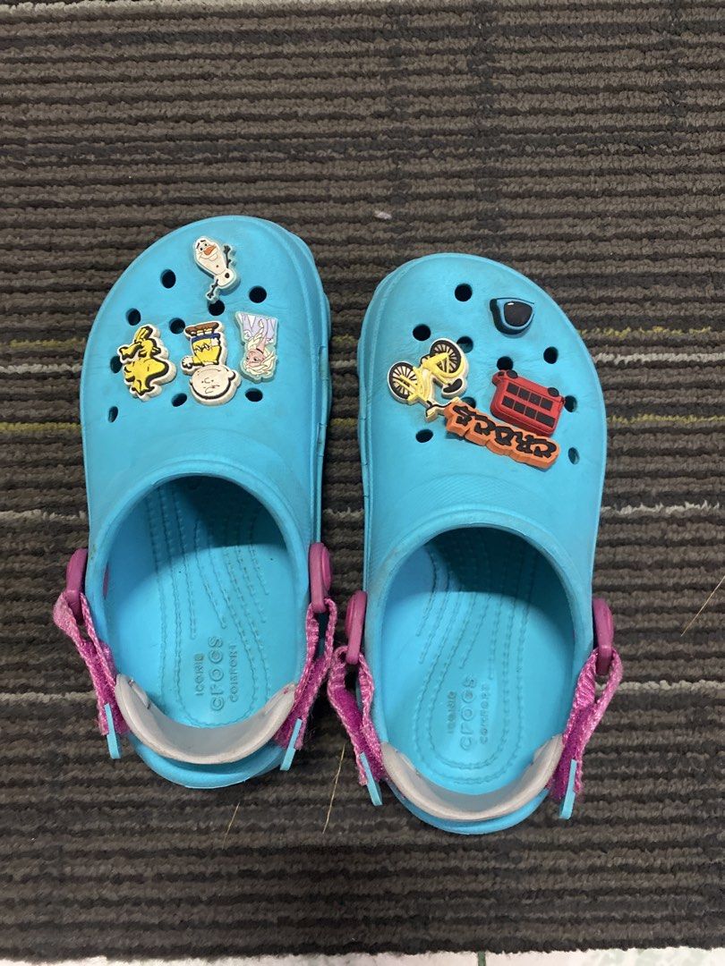 Orig Crocs Kids Clogs terrain c 13 (Category: Babies & Kids Fashion) located in Binan City. Submitted by casseyshoppe (Listing ID 1429188712, Image 1). Description: Selling orig crocs terrain clogs Jibbits not included C 13 See photos to appreciate Payment first thru gcash or bank transfer Sf c/o buyer via j&t or lalamove.