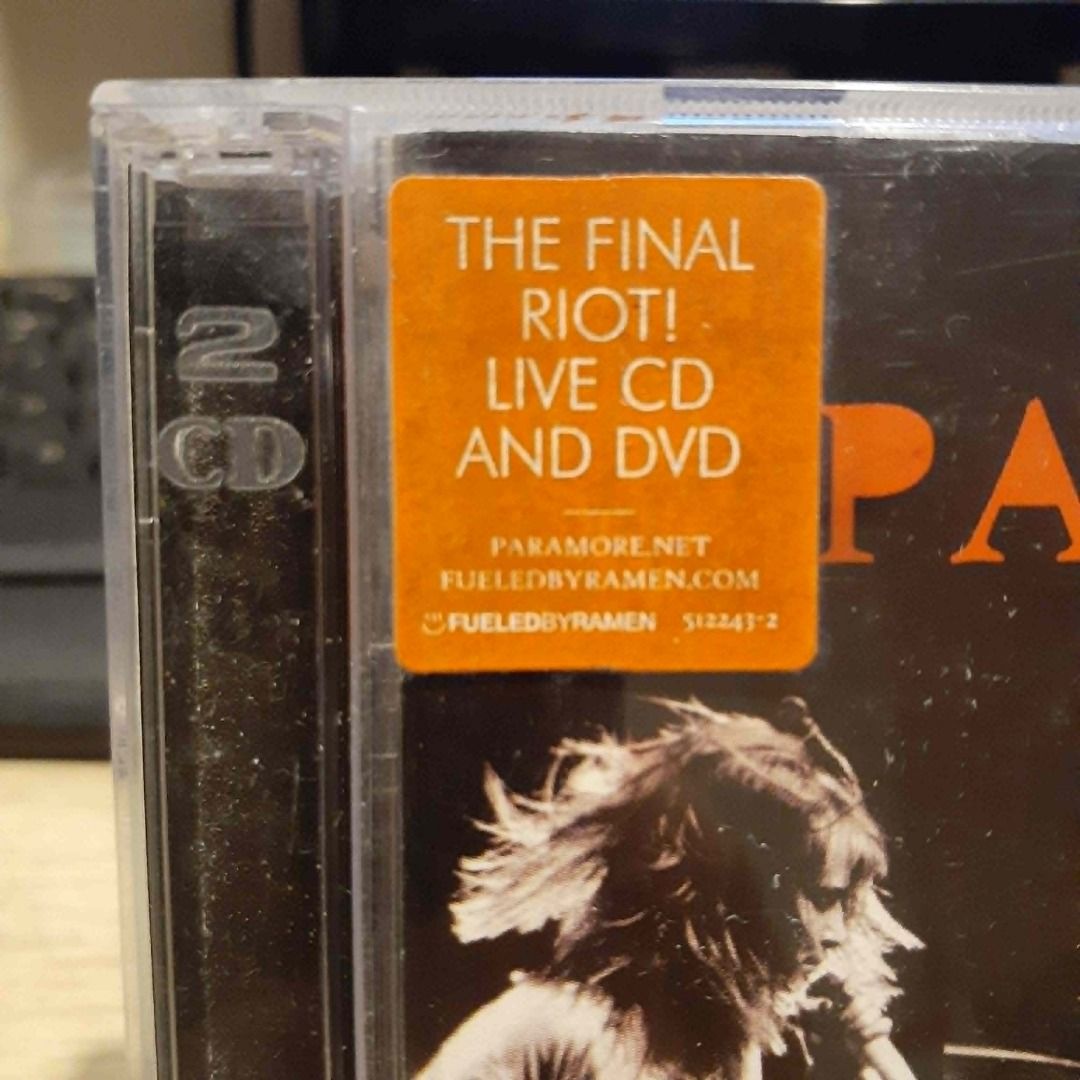 Paramore - The Final Riot! Album CD + DVD (Category: CDs & DVDs) located in Antipolo. Submitted by bebandbeb (Listing ID 1299776301, Image 2). Description: The Final Riot album by Paramore! Unsealed CD. VG condition. Location: Antipolo MOP: Gcash MOD: Lalamove, LBC COP Delivery: Booking, Payment by Buyer Please settle payment within 24 hours For inquiries/concerns, PM me Cheers~.