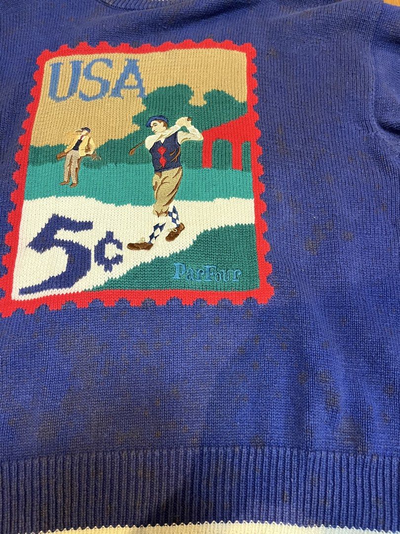 ParFour USA Golf Knit Sweater (Category: Coats, Jackets and Outerwear) located in Marikina City. Submitted by dwsnts (Listing ID 1429265825, Image 3). Description: ParFour USA Golf Knit Sweater XL on tag | 24x28 3rd picture shows a design that is part of the sweater (and is NOT a stain) Cobalt Blue Ralph Lauren Substitute Vintage piece 10/10 condition Negotiable + sf shouldered by buyer.