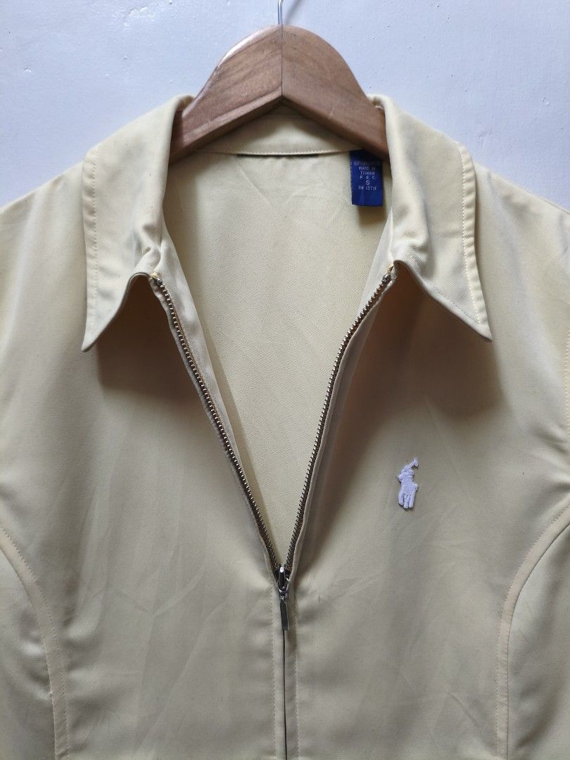 Polo Ralph Lauren Yellow Harrington Jacket (Category: Coats, Jackets and Outerwear) located in Mandaluyong City. Submitted by frivsthriftsph (Listing ID 1429274273, Image 3). Description: Polo Ralph Lauren Yellow Harrington Jacket (Off) Lightly used condition. Color rate 9/10. Cut neck tag. Actual dimes are 19W by 23L. No issues..