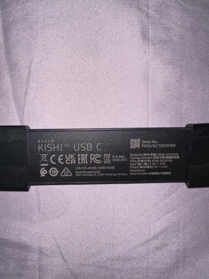 Razer Kishi V2 USB-C Mobile Gaming Controller (Category: Controllers) located in San Luis. Submitted by haggle.apparel (Listing ID 1429277767, Image 2). Description: Razer Kishi V2 USB-C Mobile Gaming Controller (Legit) (No box) Compatibility: Android & IOS (USB-C) Condition: Almost flawless just without the box. Still works perfectly RFS: Need funds DM to inquire (NEGOTIABLE) .