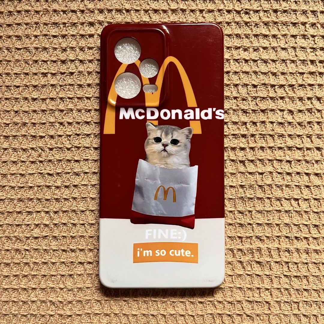 Redmi Note 12 Pro 5G - Phone case McDonald's Cat (Category: Cases & Sleeves) located in Cavite. Submitted by bambinie (Listing ID 1429242001, Image 1). Description: Redmi Note 12 Pro 5G - Phone case RFS: Almost Brand new, clearance sale.