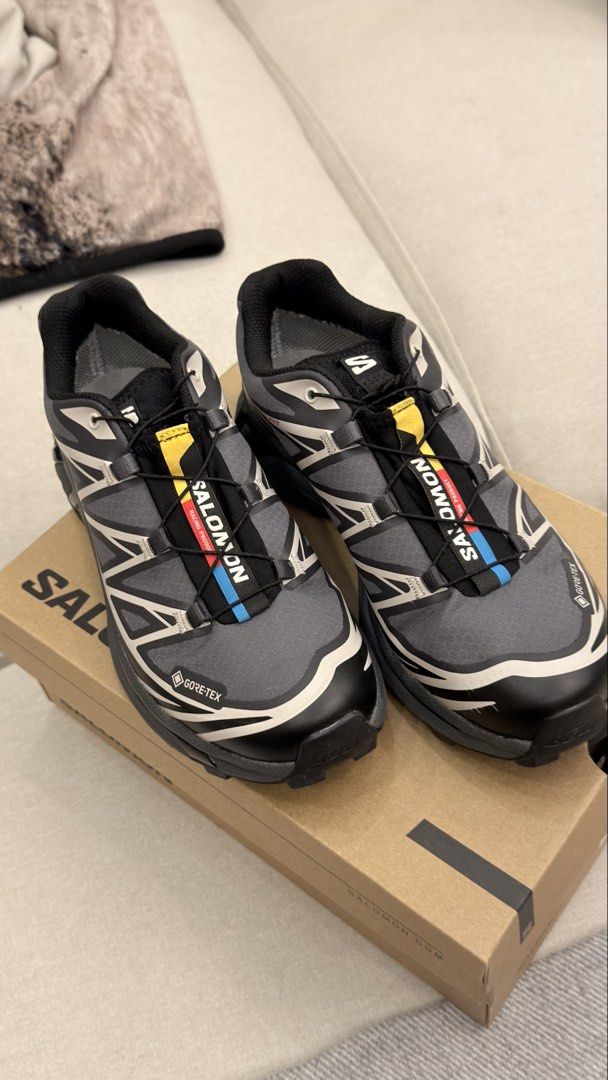 SALOMON XT-6 GTX (Category: Sneakers) located in Manila. Submitted by rzzb21 (Listing ID 1429258943, Image 2). Description: Salomon XT-6 GTX in Black / Lunar Rock Orginal Price ₱12,999 selling for ₱10,000 Used only twice. Good as new. Complete with box. Size US7 wms.